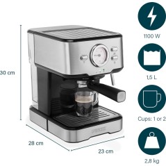 Discover the Princess 249412 Coffee Machine in Stylish Metal - Brew Perfect Coffee Every Time!